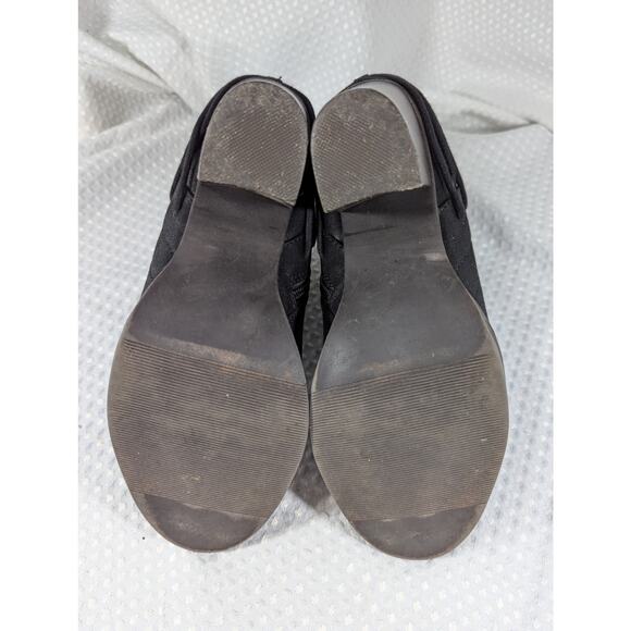 CANDIES! BLACK SUEDE MICROFIBER LACED BACK, INSIDE ZIPPER ANKLE BOOTS! SZ 8.5M - Picture 9 of 10